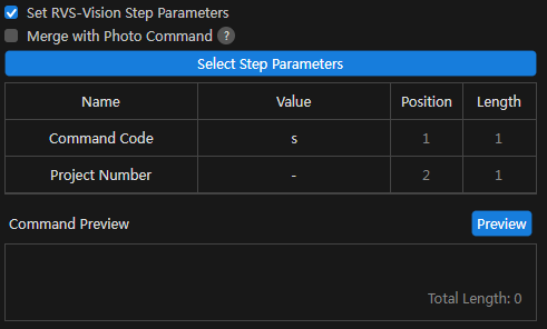 Set RVS-Vision Step Parameters