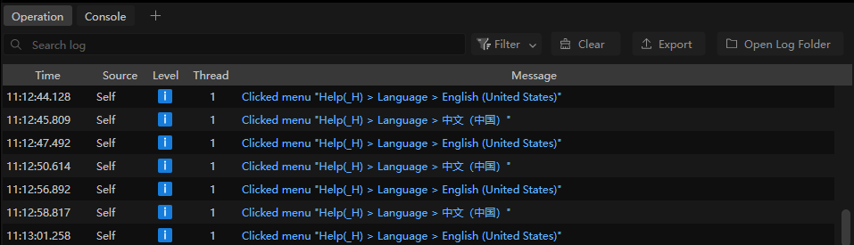 Log Output